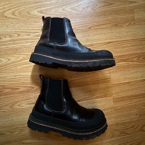 Birkenstock Prescott Slip On Black Leather Boot Size 41